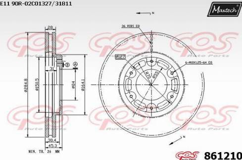 Maxtech 861210.0000 - Гальмівний диск avtolavka.club