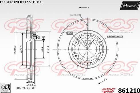 Maxtech 861210.0080 - Гальмівний диск avtolavka.club