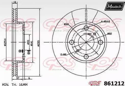 Maxtech 861212.6060 - Гальмівний диск avtolavka.club