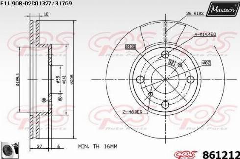 Maxtech 861212.0060 - Гальмівний диск avtolavka.club