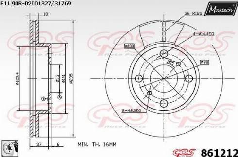 Maxtech 861212.0080 - Гальмівний диск avtolavka.club