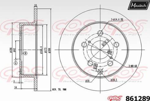 Maxtech 861289.0000 - Гальмівний диск avtolavka.club