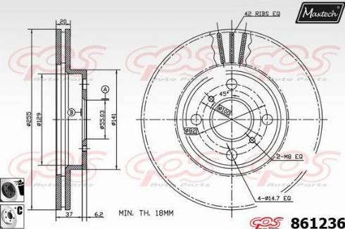 Maxtech 861236.6060 - Гальмівний диск avtolavka.club