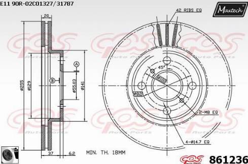 Maxtech 861236.0060 - Гальмівний диск avtolavka.club