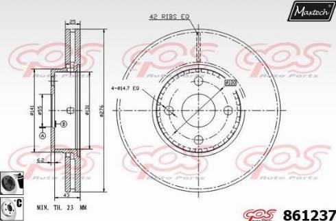 Maxtech 861237.6060 - Гальмівний диск avtolavka.club