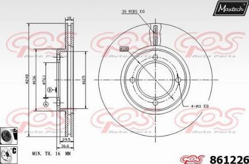 Maxtech 861226.6060 - Гальмівний диск avtolavka.club