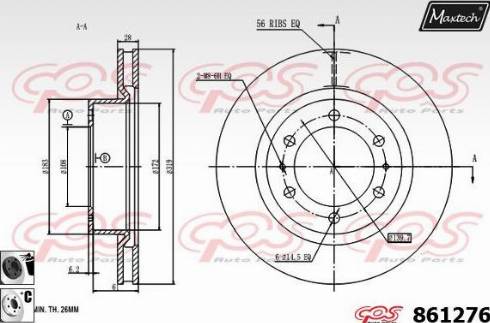 Maxtech 861276.6060 - Гальмівний диск avtolavka.club