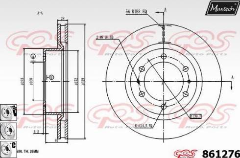 Maxtech 861276.6880 - Гальмівний диск avtolavka.club