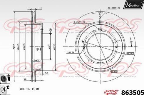 Maxtech 863505.6060 - Гальмівний диск avtolavka.club