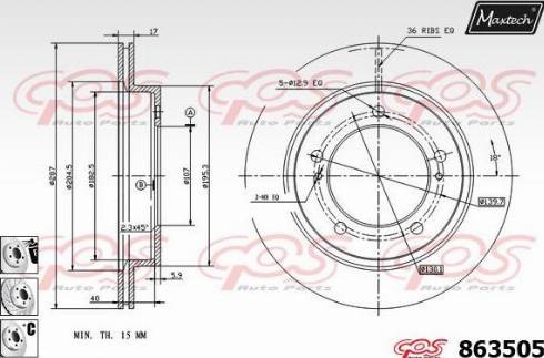 Maxtech 863505.6880 - Гальмівний диск avtolavka.club