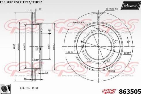 Maxtech 863505.0060 - Гальмівний диск avtolavka.club