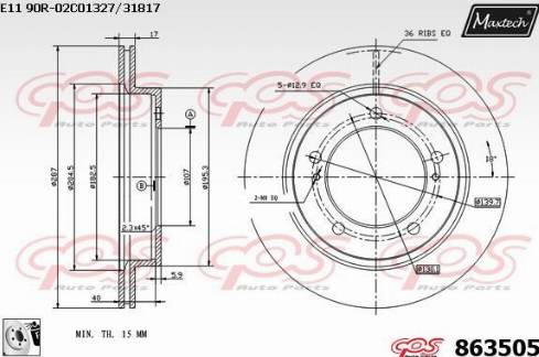 Maxtech 863505.0080 - Гальмівний диск avtolavka.club