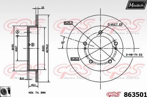 Maxtech 863501.0060 - Гальмівний диск avtolavka.club