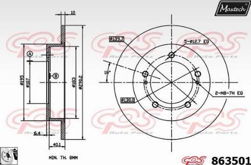 Maxtech 863501.0080 - Гальмівний диск avtolavka.club