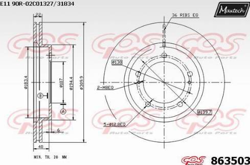 Maxtech 863503.0000 - Гальмівний диск avtolavka.club