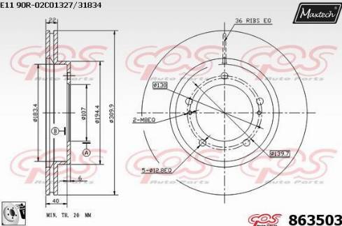 Maxtech 863503.0080 - Гальмівний диск avtolavka.club