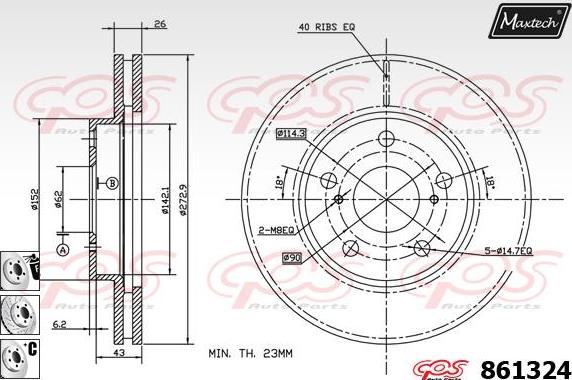 Maxtech 863503 - Гальмівний диск avtolavka.club