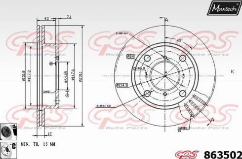 Maxtech 863502.6060 - Гальмівний диск avtolavka.club