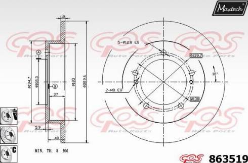 Maxtech 863519.6880 - Гальмівний диск avtolavka.club