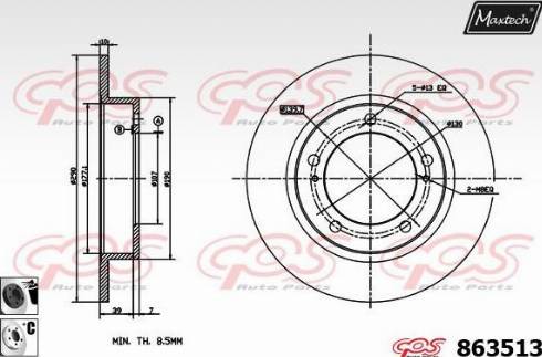 Maxtech 863513.6060 - Гальмівний диск avtolavka.club