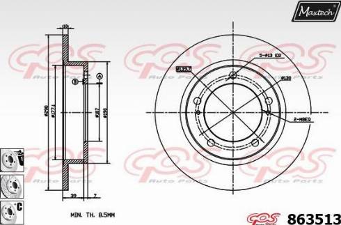 Maxtech 863513.6980 - Гальмівний диск avtolavka.club