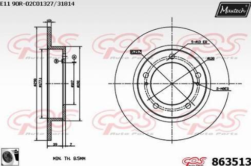 Maxtech 863513.0060 - Гальмівний диск avtolavka.club