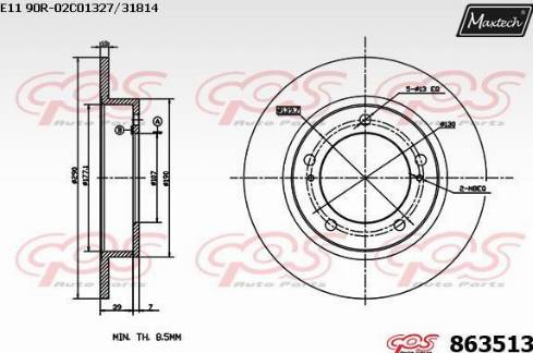 Maxtech 863513.0000 - Гальмівний диск avtolavka.club