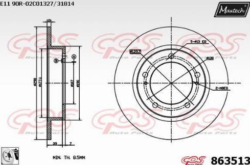 Maxtech 863513.0080 - Гальмівний диск avtolavka.club