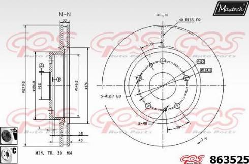 Maxtech 863525.6060 - Гальмівний диск avtolavka.club