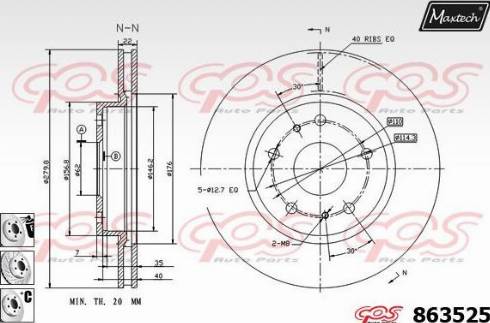 Maxtech 863525.6880 - Гальмівний диск avtolavka.club