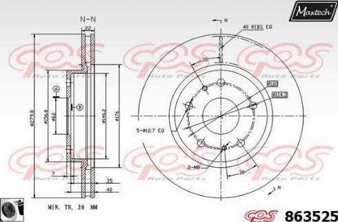 Maxtech 863525.0060 - Гальмівний диск avtolavka.club