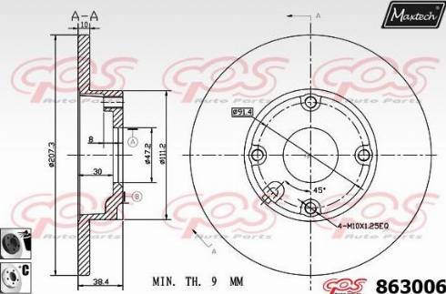 Maxtech 863006.6060 - Гальмівний диск avtolavka.club