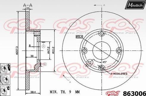 Maxtech 863006.6880 - Гальмівний диск avtolavka.club