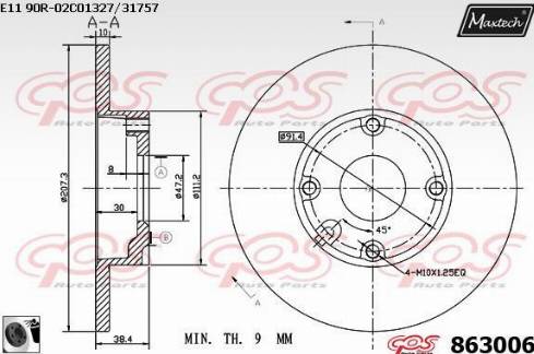 Maxtech 863006.0060 - Гальмівний диск avtolavka.club