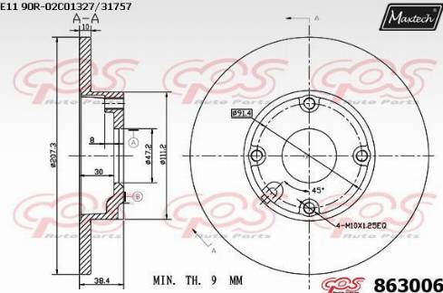 Maxtech 863006.0000 - Гальмівний диск avtolavka.club