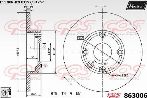 Maxtech 863006.0080 - Гальмівний диск avtolavka.club