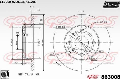 Maxtech 863008.0060 - Гальмівний диск avtolavka.club