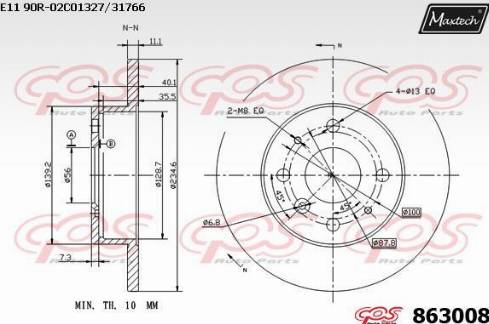 Maxtech 863008.0000 - Гальмівний диск avtolavka.club