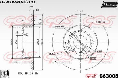 Maxtech 863008.0080 - Гальмівний диск avtolavka.club