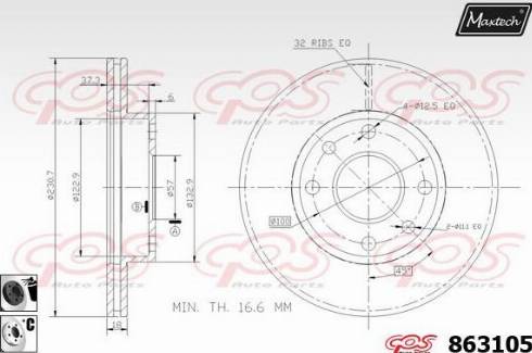 Maxtech 863105.6060 - Гальмівний диск avtolavka.club