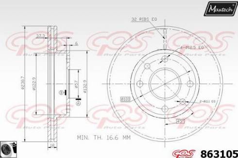 Maxtech 863105.0060 - Гальмівний диск avtolavka.club