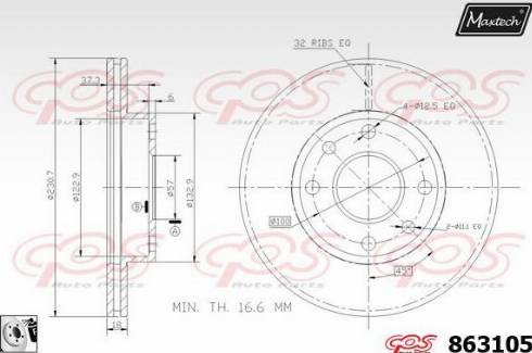 Maxtech 863105.0080 - Гальмівний диск avtolavka.club