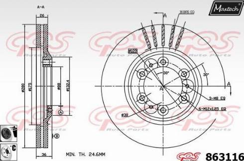 Maxtech 863116.6060 - Гальмівний диск avtolavka.club