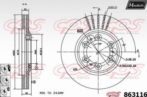 Maxtech 863116.6880 - Гальмівний диск avtolavka.club