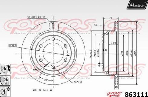 Maxtech 863111.6880 - Гальмівний диск avtolavka.club