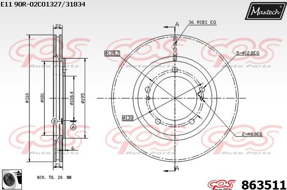 Maxtech 863303 - Гальмівний диск avtolavka.club