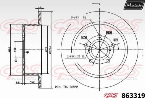 Maxtech 863319.0000 - Гальмівний диск avtolavka.club