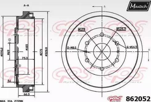 Maxtech 862052.0000 - Гальмівний барабан avtolavka.club