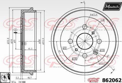 Maxtech 862062.0080 - Гальмівний барабан avtolavka.club