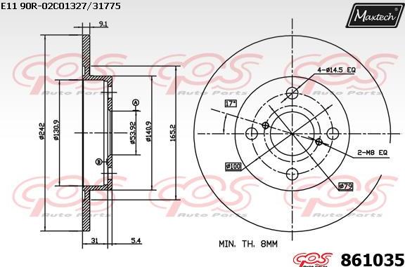 Maxtech 800112 - Болт, диск гальмівного механізму avtolavka.club